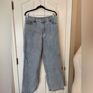 Shein Light Blue Stonewashed Straight Wide Leg Jeans Women’s XL US 12 Denim